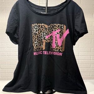 Vintage Graphic Black and Pink Relaxed Tee